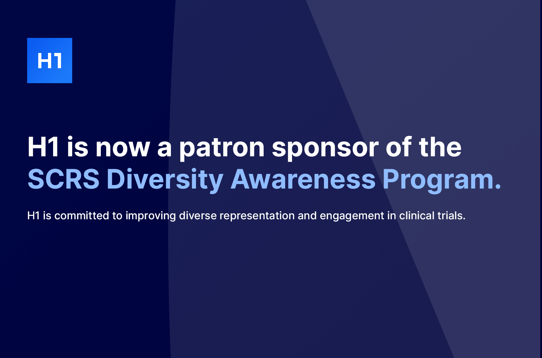 H1 Expands Commitment to Enable More Diverse and Equitable Clinical